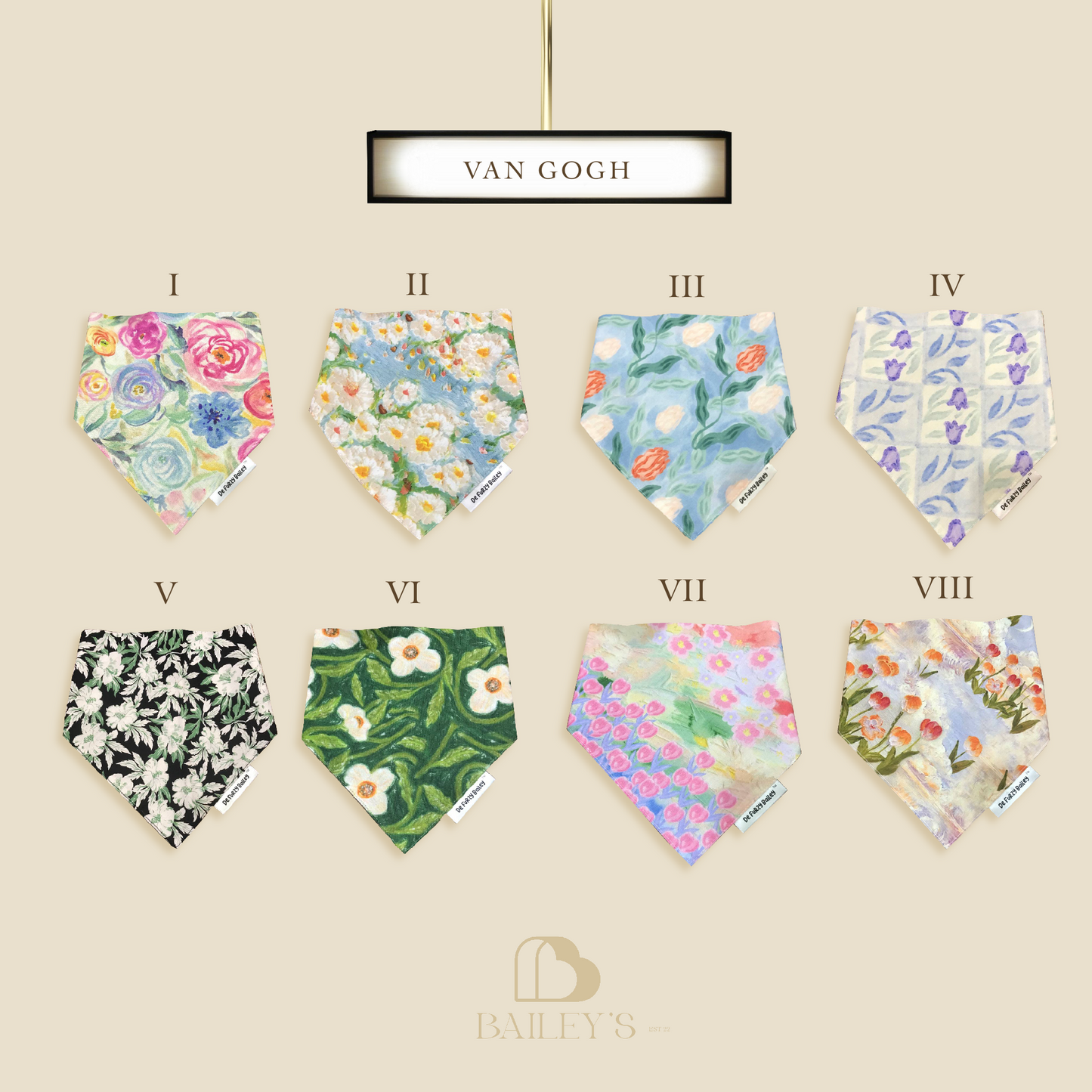 PET BIBS FOR MEDIUM/LARGE BREEDS (VAN GOGH-NEW ARRIVAL)