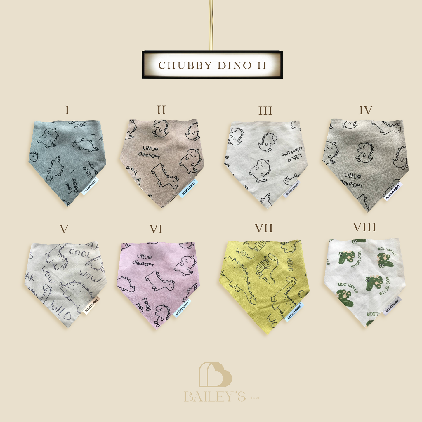 PET BIBS FOR MEDIUM/LARGE BREEDS (CHUBBY DINO II)