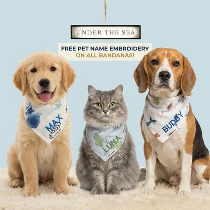 PET BIBS FOR MEDIUM/LARGE BREEDS  (UNDER THE SEA)
