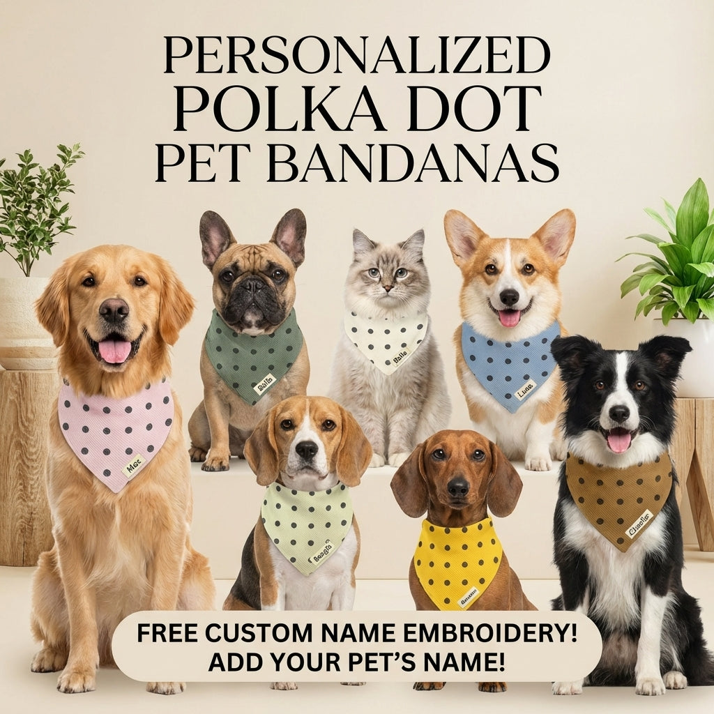 PET BIBS FOR MEDIUM/LARGE BREEDS  (POLKA DOTS)