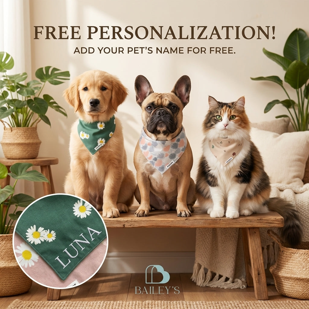 PET BIBS FOR MEDIUM/LARGE BREEDS  (PLANTS & FLOWERS)